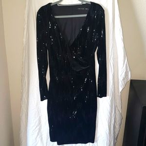 Long Sleeve Black Velvet Dress